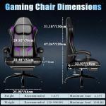 Ergonomic Gaming Chair, Video Game Chair with Pocket Spring Cushion and Footrest, Height Adjustable Computer Chair with Swivel Seat and Headrest (Purple)