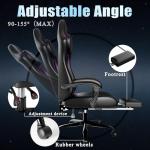 Ergonomic Gaming Chair, Video Game Chair with Pocket Spring Cushion and Footrest, Height Adjustable Computer Chair with Swivel Seat and Headrest (Purple)