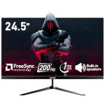 Gawfolk 24.5 Inch PC 200Hz Gaming Monitor, FHD 1080p screen, Built-in speakers,1ms without Bezel, freesync, 99% sRGB, 178 ° Angle View, HDMI、DisplayPort, Compatible with wall mounting 75*75MM - Black