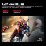 Gawfolk 24.5 Inch PC 200Hz Gaming Monitor, FHD 1080p screen, Built-in speakers,1ms without Bezel, freesync, 99% sRGB, 178 ° Angle View, HDMI、DisplayPort, Compatible with wall mounting 75*75MM - Black