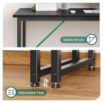 Huuger Computer Desk, 55 Inch Home Office Desk, Gaming Writing Work from Home Study Desk, Large Legroom, Sturdy Metal Frame, Modern Simple, Black