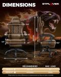 GTPLAYER Big and Tall Gaming Chair with Footrest, Ergonomic Office Desk Chair with 4.4in Thick Cushion and Wide Wingless Seat, Comfortable Leather Computer Chair, Predator Series, Rustic Brown