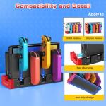 Klipdasse Switch Charger Dock for Nintendo Switch/OLED, Charging Dock for Joy-Con Controller, with LED Indicator, Charge up to 4 Joypad Controller - Black