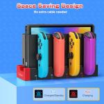 Klipdasse Switch Charger Dock for Nintendo Switch/OLED, Charging Dock for Joy-Con Controller, with LED Indicator, Charge up to 4 Joypad Controller - Black