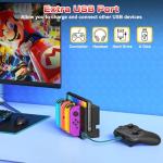 Klipdasse Switch Charger Dock for Nintendo Switch/OLED, Charging Dock for Joy-Con Controller, with LED Indicator, Charge up to 4 Joypad Controller - Black