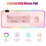RGB Large Gaming Mouse Pad, Extended Mouse Pad with 12 Lighting Effects, Water Proof Mutispandex Surface, Non-Slip Rubber Base, 80x30 cm / 31.5×11.8 in (Pink Nebula)