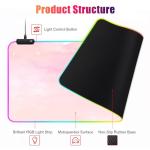 RGB Large Gaming Mouse Pad, Extended Mouse Pad with 12 Lighting Effects, Water Proof Mutispandex Surface, Non-Slip Rubber Base, 80x30 cm / 31.5×11.8 in (Pink Nebula)