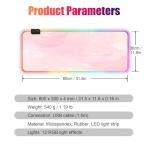 RGB Large Gaming Mouse Pad, Extended Mouse Pad with 12 Lighting Effects, Water Proof Mutispandex Surface, Non-Slip Rubber Base, 80x30 cm / 31.5×11.8 in (Pink Nebula)
