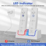 Remote Controller Charger for Wii/Wii U with 2 Pack 2800mAh Rechargeable Battery Pack, 2 Port Charging Station for Wii Controller, Remotes are not Included