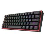 Redragon K617 Fizz 60% Wired RGB Gaming Keyboard, 61 Keys Hot-Swap Compact Mechanical Keyboard w/ 16.8M RGB Backlight, Red Inner Design, Programmable Linear Red Switch, Pro Software