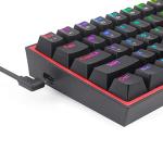 Redragon K617 Fizz 60% Wired RGB Gaming Keyboard, 61 Keys Hot-Swap Compact Mechanical Keyboard w/ 16.8M RGB Backlight, Red Inner Design, Programmable Linear Red Switch, Pro Software