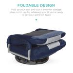 Best Choice Products Swivel Gaming Chair 360 Degree Multipurpose Floor Chair Rocker for TV, Reading, Playing Video Games w/Lumbar Support, Armrest Handles, Adjustable Foldable Backrest - Blue/Gray