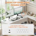 PeacefulHues L Shaped Computer Desk, 50.4 in l-Desk Display Shelves with 3 Fabric Drawers, Led Light & Power Outlet, PC Table Workstation for Home Office, Gaming Desk for Small Spaces