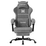 YAMOBO Gaming Chair with Footrest, Ergonomic Video Game Chair with Adjustable Lumbar and Headrest Massage Support, High Back Recliner Comfortable for Office, Game and Study, Grey