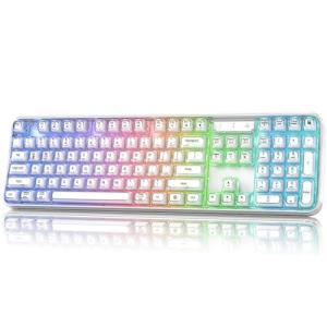 MOFII Wireless Computer Keyboard with RGB Backlit, Tri-Mode Bluetooth 5.0/USB-C/2.4GHz Gaming Keyboard, Full Size Layout, Ergonomic Curved Design for Windows Mac PC Gamers & Office