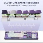 Redragon K745 PRO Wireless Gasket RGB Gaming Keyboard, 108 Keys Mechanical Keyboard w/Extra 4 Hotkeys, Hot-Swap Socket, 5-Layer Noise Dampening, See-Through Round PBT Keycaps, Mint Mambo Switch