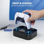 LVFAN PS5 Controller Charger Station, Fast Charging Dock for PlayStation 5 Controllers, Dual Controller Charging Stand Replacement for DualSense & DualSense Edge, Black