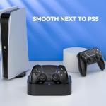 LVFAN PS5 Controller Charger Station, Fast Charging Dock for PlayStation 5 Controllers, Dual Controller Charging Stand Replacement for DualSense & DualSense Edge, Black