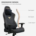 VENTUVIBE Gaming Chair 4D Adjustable Armrests - 170° Reclining & 320lb Capacity, High Back Ergonomic Computer Chair with Lumbar Support, Fabric Office Chair for Adults (Black)