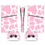 Skin Sticker for PS5 Slim Digital, Full Set Protective Vinyl Decal Cover Wrap for Game Console and Controller (Pink Spot)