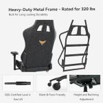 VENTUVIBE Gaming Chair 4D Adjustable Armrests - 170° Reclining & 320lb Capacity, High Back Ergonomic Computer Chair with Lumbar Support, Fabric Office Chair for Adults (Black)