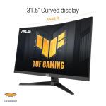 ASUS TUF Gaming 31.5” 1440P Curved HDR Gaming Monitor (VG32WQ3B) – QHD (2560 x 1440), 180Hz, 0.5ms, 1500R, Extreme Low Motion Blur, FreeSync, 90% DCI-P3, Shadow Boost, DisplayWidget, 3 yr Warranty