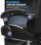 GTPLAYER Gaming Chair Fabric with Pocket Spring Cushion,Computer Office Chair with Lumbar Support for Adults Linkage Armrests and Footrest Ergonomic Gamings Chairs Height Adjustable Black