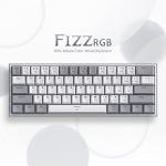 Redragon K617 Fizz 60% Wired RGB Gaming Keyboard, 61 Keys Hot-Swap Compact Mechanical Keyboard w/White and Grey Color Keycaps, Linear Red Switch, Pro Driver/Software Supported