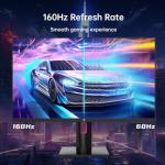 KTC 27 Inch 4K Gaming Monitor, UHD 160Hz/144Hz 1ms Fast IPS Monitor, Freesync/G-Sync, HDR400, 132% sRGB, HDMI DisplayPort, VESA, Tilt/Height/Pivot Adjustable, H27P22S