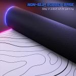 ITNRSIIET RGB Gaming Mouse Pad, Full Desk XL Extended Large Gaming Mousepad, 12 Lighting Modes 30% Thicker Big LED Desk Mat for Gamers, 32 x 12 inches, Topographic Contour White