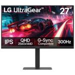 LG 27G640A-B 27-inch Ultragear QHD (2560 x 1440) IPS Gaming Monitor, 300Hz, 1ms, NVIDIA G-Sync, AMD FreeSync Premium, VESA DisplayHDR 400, HDMI 2.1, USB Type-C, Tilt/Height/Swivel/Pivot Stand, Black