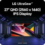 LG 27G640A-B 27-inch Ultragear QHD (2560 x 1440) IPS Gaming Monitor, 300Hz, 1ms, NVIDIA G-Sync, AMD FreeSync Premium, VESA DisplayHDR 400, HDMI 2.1, USB Type-C, Tilt/Height/Swivel/Pivot Stand, Black