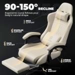 GTPLAYER ACE-PRO Music Gaming Chairs – Built-in Speakers, App Support & Bluetooth Control, Computer Game Chairs with Footrest for Adults, Ergonomic Reclining Silla, Linkage Armrest, Ivory