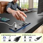 DurayLoly 39.3" Gaming Desk with Power Outlet and LED Lights,Computer Desk with Adjutable Monitor Stand and Drawer,Office Desk with CPU Stand for Home Work,Study and Gaming, Small Spaces,Black