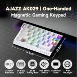 AJAZZ AK029 One-Handed Gaming Keyboard, 29 Keys Wired Keypad, SOCD & DKS, Magnetic Switch, 8KHz Polling, Web Driver Customizable, Portable for Editing/Travel, Aluminum Plate, White Contour Line