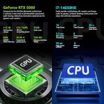 Thunderobot Radiant 16 5060 Gaming Laptop, 16" QHD+ 300Hz 2.5K Display, Core i7-14650HX, NVIDIA GeForce RTX 5060, 16GB DDR5 RAM, 512GB SSD, RGB Backlit Keyboard, Wi-Fi 6, Win11 Home