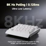 AJAZZ AK029 One-Handed Gaming Keyboard, 29 Keys Wired Keypad, SOCD & DKS, Magnetic Switch, 8KHz Polling, Web Driver Customizable, Portable for Editing/Travel, Aluminum Plate, White Contour Line