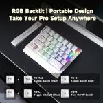 AJAZZ AK029 One-Handed Gaming Keyboard, 29 Keys Wired Keypad, SOCD & DKS, Magnetic Switch, 8KHz Polling, Web Driver Customizable, Portable for Editing/Travel, Aluminum Plate, White Contour Line