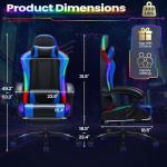 Homall Gaming Chair, Video Game Chair with Footrest and Massage Lumbar Support, Ergonomic Computer Chair Height Adjustable with Swivel Seat and Headrest (RGB Blue)
