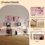 Jojoka U-Shaped Computer Desk with Power Outlets & RGB LED Lights - Reversible l-Shaped Office Desk, Full Monitor Stand, Modern Home Office Workstation, 600lbs Capacity 79",Game Desk, Pink