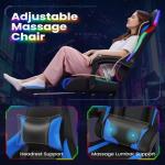 Homall Gaming Chair, Video Game Chair with Footrest and Massage Lumbar Support, Ergonomic Computer Chair Height Adjustable with Swivel Seat and Headrest (RGB Blue)