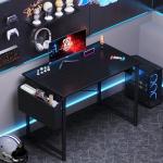 OLIXIS Computer Desk 40 Inch Home Office Desks for Small Spaces, Gaming Writing Study Work Table with Storage Bag and Headphone Hook for Bedroom, Black