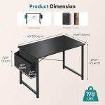 OLIXIS Computer Desk 40 Inch Home Office Desks for Small Spaces, Gaming Writing Study Work Table with Storage Bag and Headphone Hook for Bedroom, Black