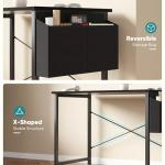 OLIXIS Computer Desk 40 Inch Home Office Desks for Small Spaces, Gaming Writing Study Work Table with Storage Bag and Headphone Hook for Bedroom, Black