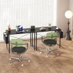 OLIXIS Computer Desk 40 Inch Home Office Desks for Small Spaces, Gaming Writing Study Work Table with Storage Bag and Headphone Hook for Bedroom, Black