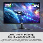 Z-Edge 27 inch Gaming Monitor 275Hz, 2K QHD 1440P Fast IPS Monitor, AG27QS 1ms MPRT Refresh Rate, sRGB 120%, 16.7M Colors, HDMIx2, DPx1