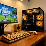 SKYESEV Gaming PC Desktop Computer, AMD Ryzen 5 5500, RX6500XT 4GB Graphics, 16GB DDR4 RAM, 512GB NVMe SSD, ARGB Fans, Game Design Office