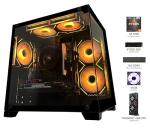 SKYESEV Gaming PC Desktop Computer, AMD Ryzen 5 5500, RX6500XT 4GB Graphics, 16GB DDR4 RAM, 512GB NVMe SSD, ARGB Fans, Game Design Office