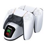 NexiGo Enhanced PS5 Controller Charger, Dual Charing Station with LED Indicator, High Speed, Fast Charging Dock for PlayStation 5 DualSense Controller, White