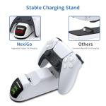 NexiGo Enhanced PS5 Controller Charger, Dual Charing Station with LED Indicator, High Speed, Fast Charging Dock for PlayStation 5 DualSense Controller, White